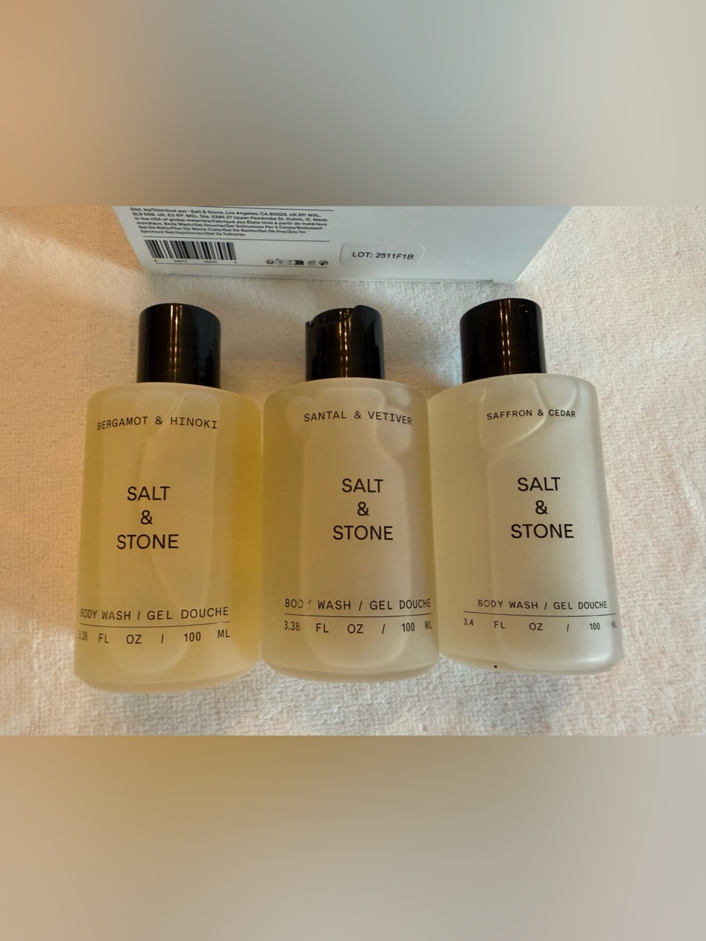 Salt & Stone Women’s Body Wash Trio Bergamot, Santal & Vetiver, Saffron & Ceda